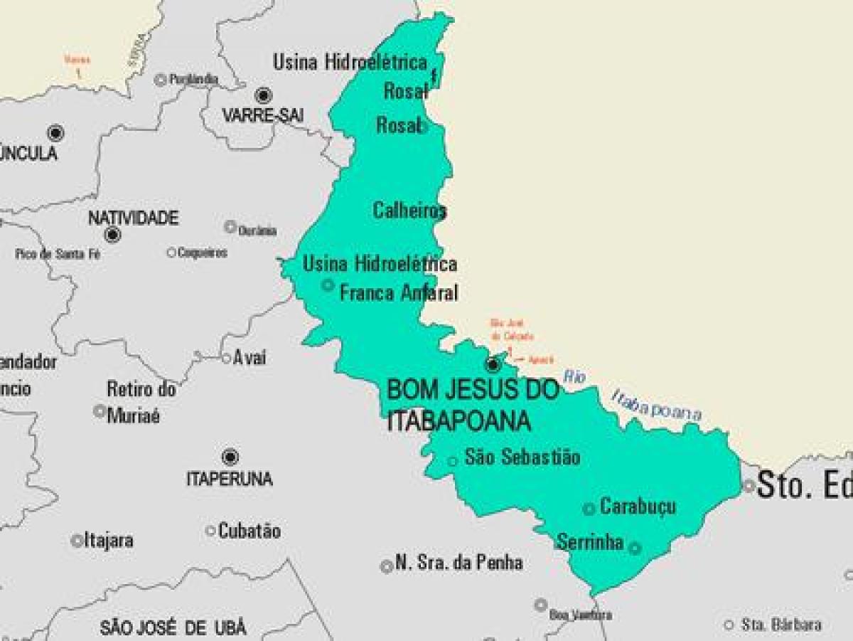 Mapa Bom Isus uradio Itabapoana općini