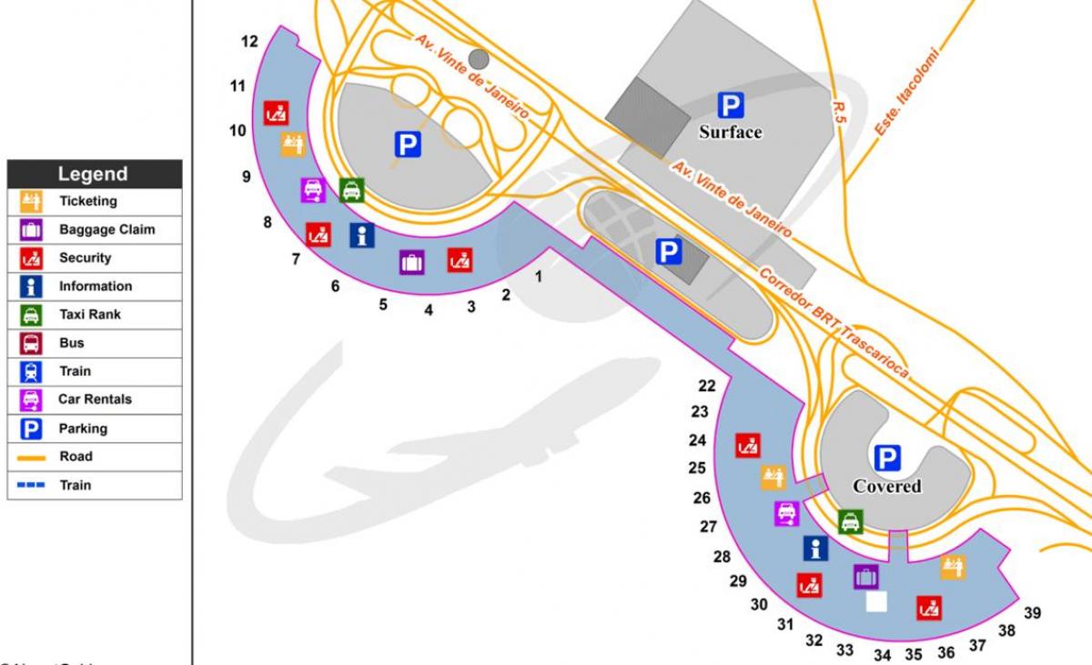 Mapa na Međunarodnom aerodromu u Rio de Janeiro