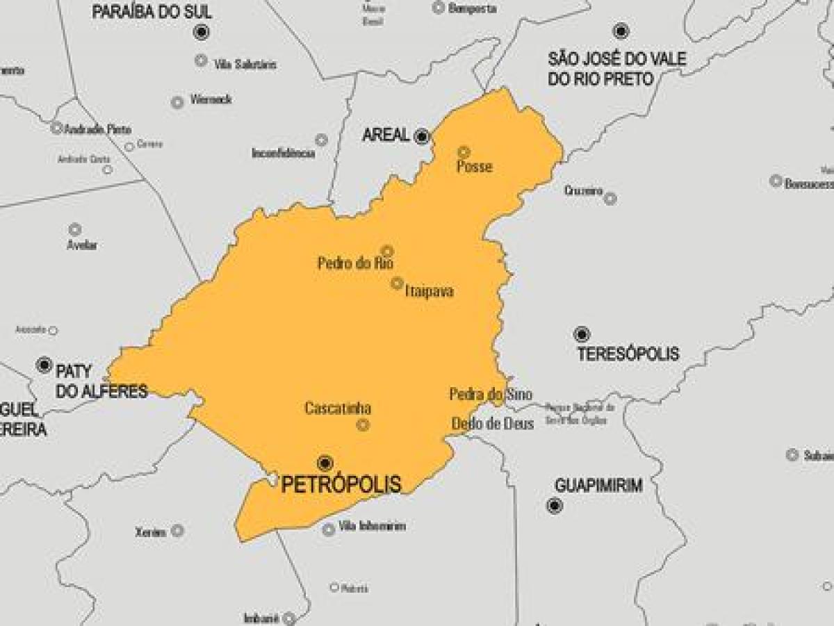 Mapa Petrópolis općini