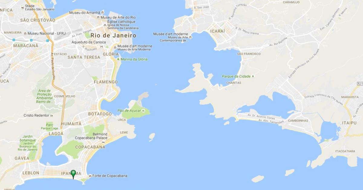 Mapa plaži Ipaneme