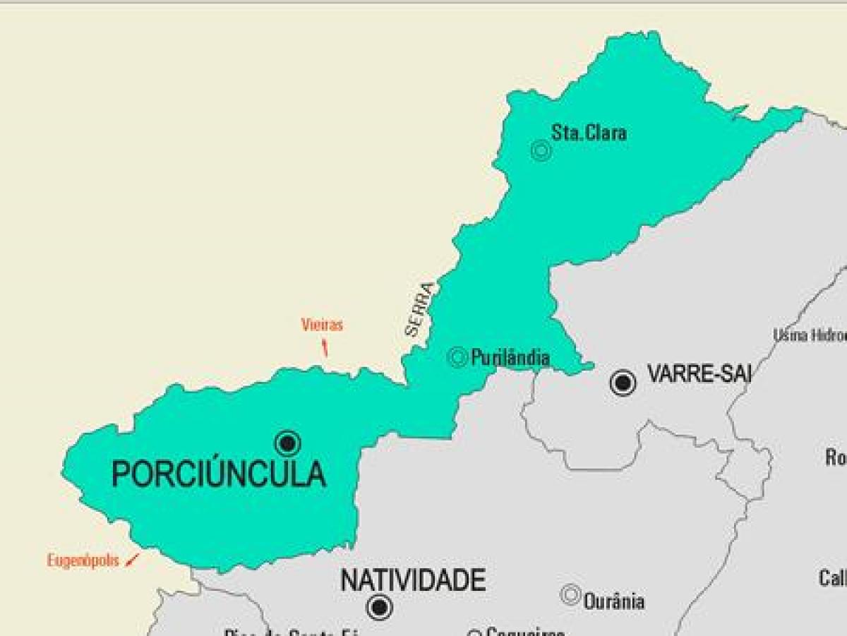 Mapa Porciúncula općini