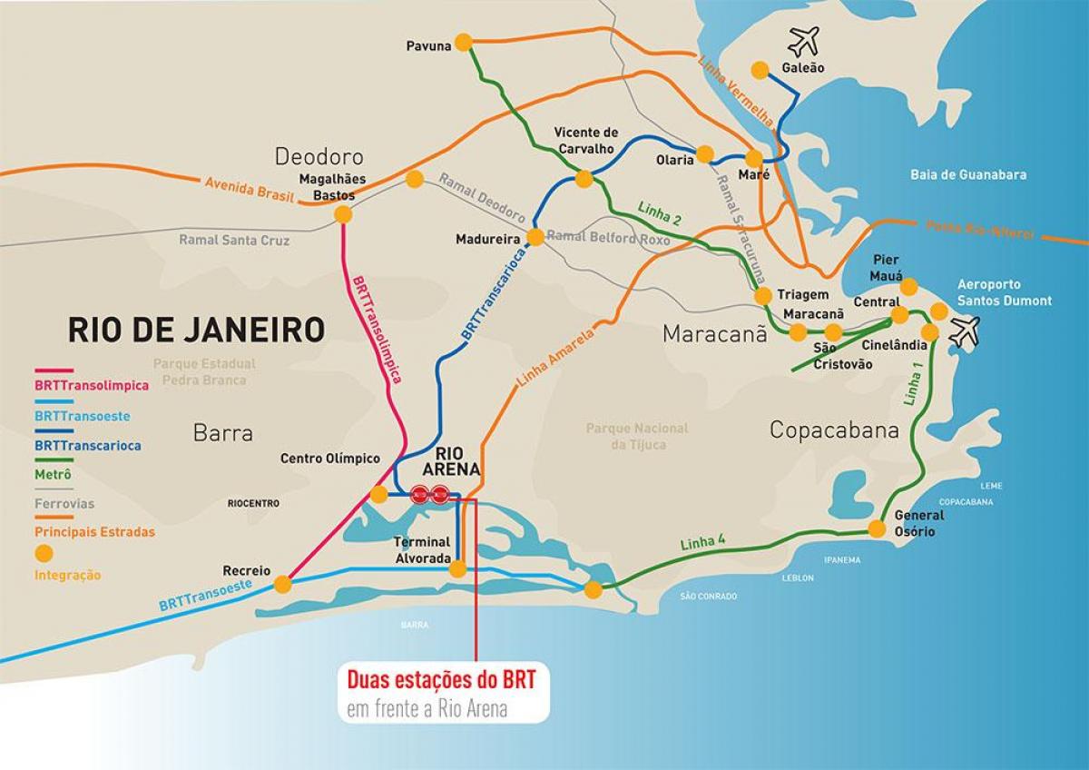 Mapa Rio Arena lokacija