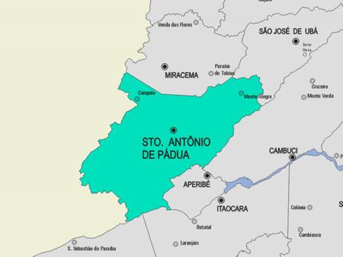 Mapa Santo Antônio de Pádua općini