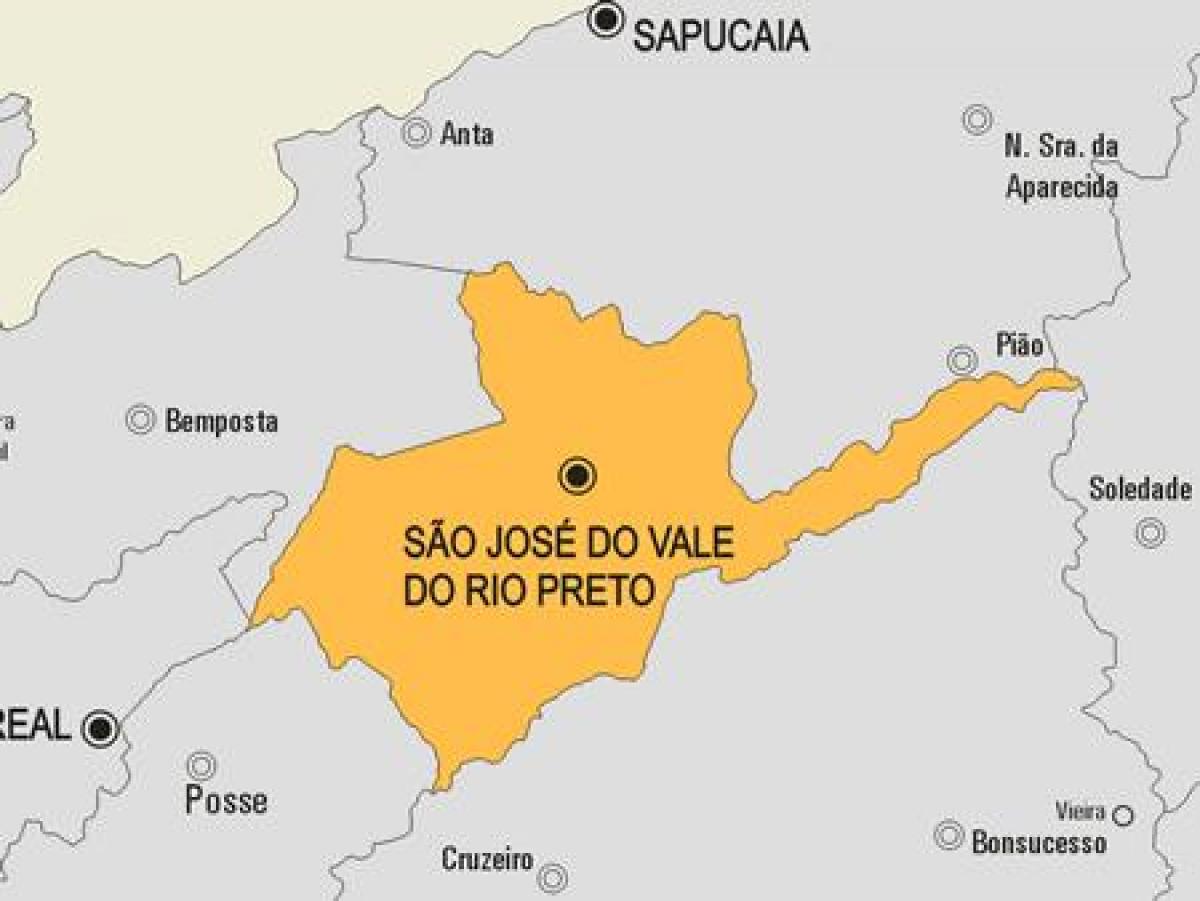 Mapa Sao José uraditi Vale uraditi Rio Preto općini