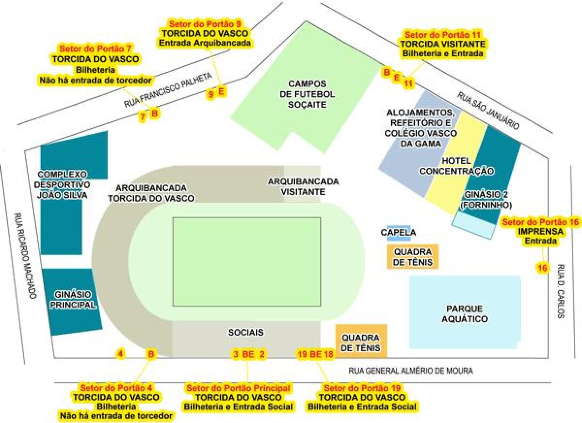 Mapa stadion Sao Januário