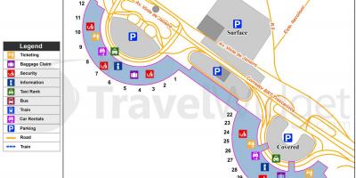 Mapa Galeão aerodrom terminala