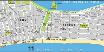 Mapa Ipaneme plažu
