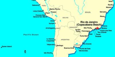 Mapa Rio de Janeiro u Južnoj Americi.