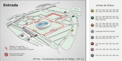 Mapa stadion Engenhão transporte