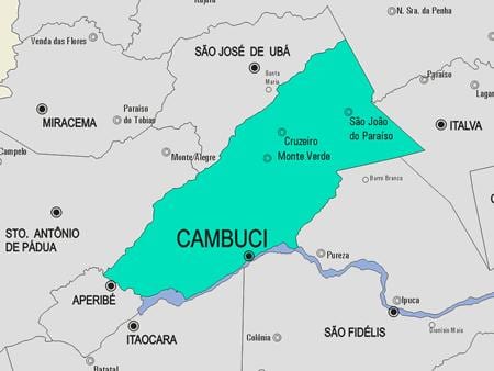 Mapa Cambuci općini