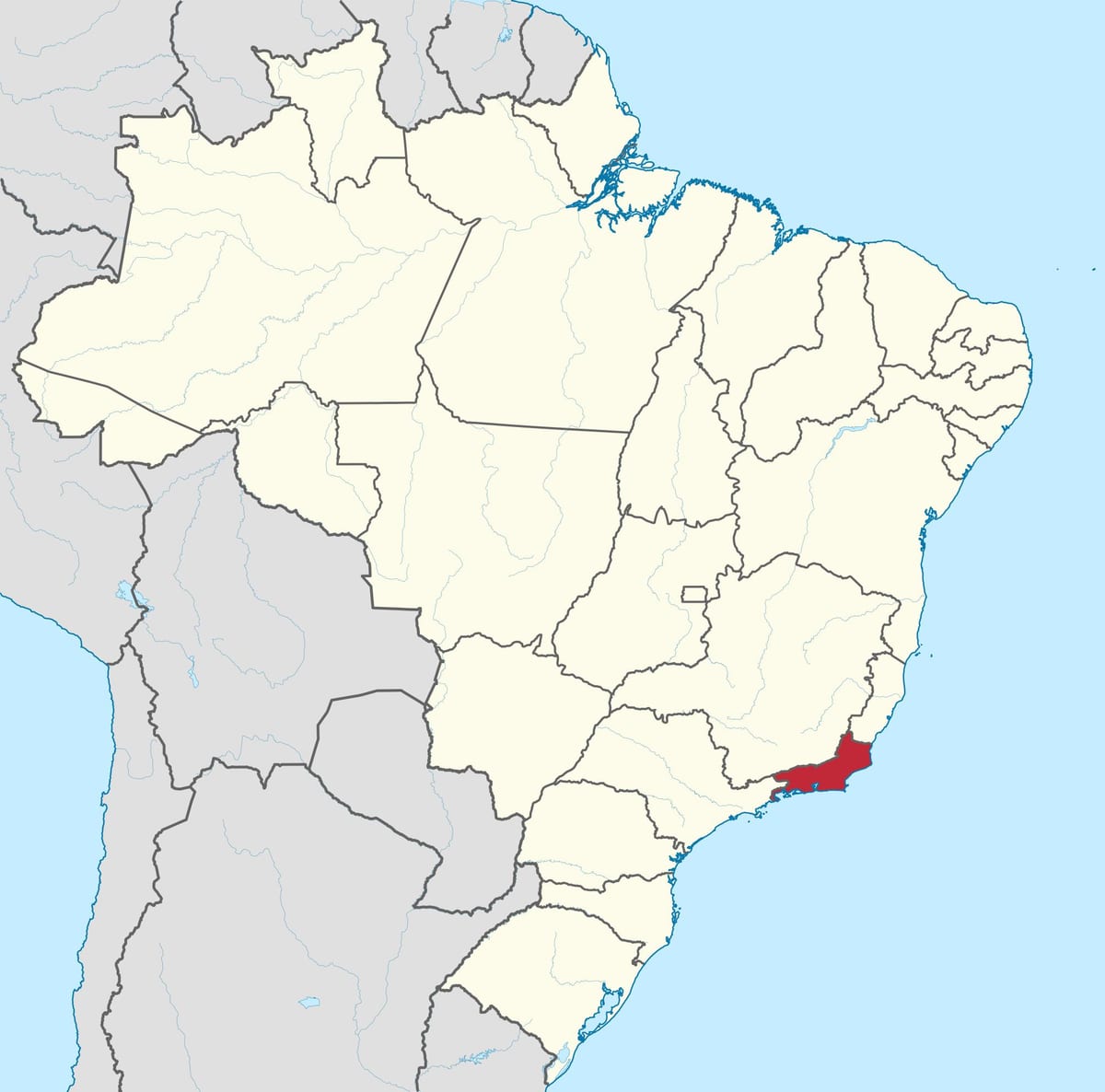 Mapa Država Rio de Janeiro