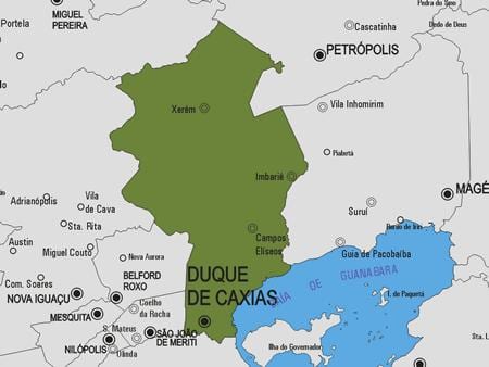 Mapa Duque de Caxias općini