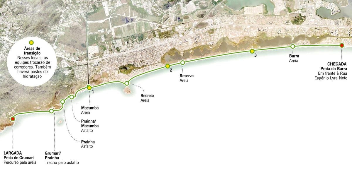 Mapa Grumari plažu