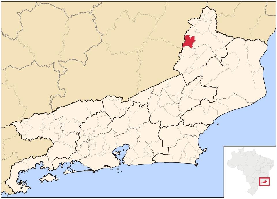 Mapa Laje uraditi Muriaé