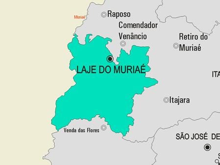Mapa Laje uraditi Muriaé općini