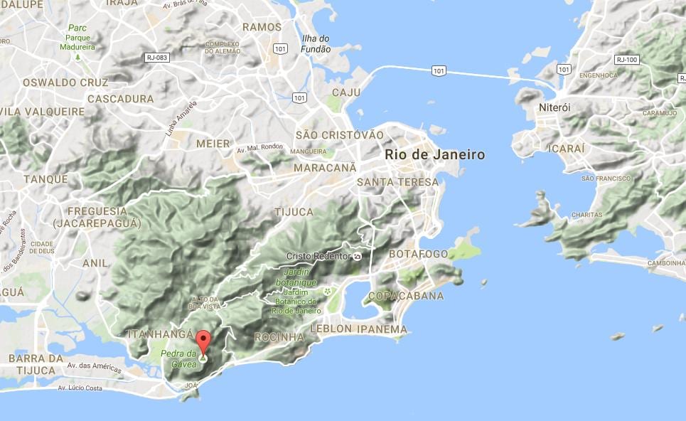 Mapa Pedra da Gávea