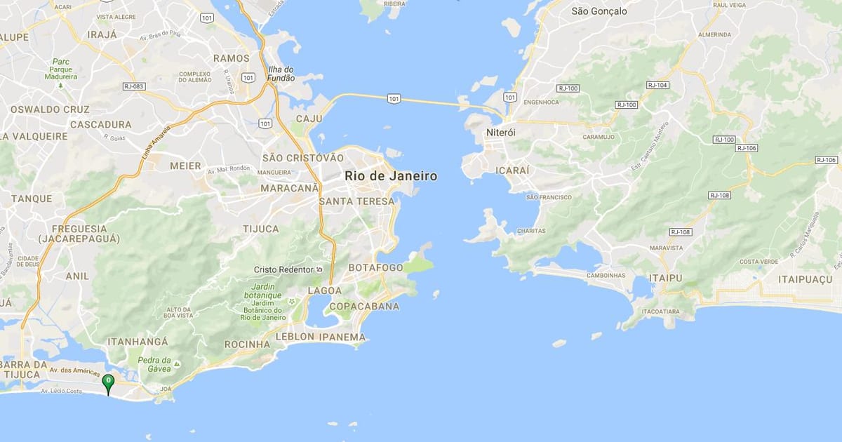 Mapa plaži Baru, da Tijuca