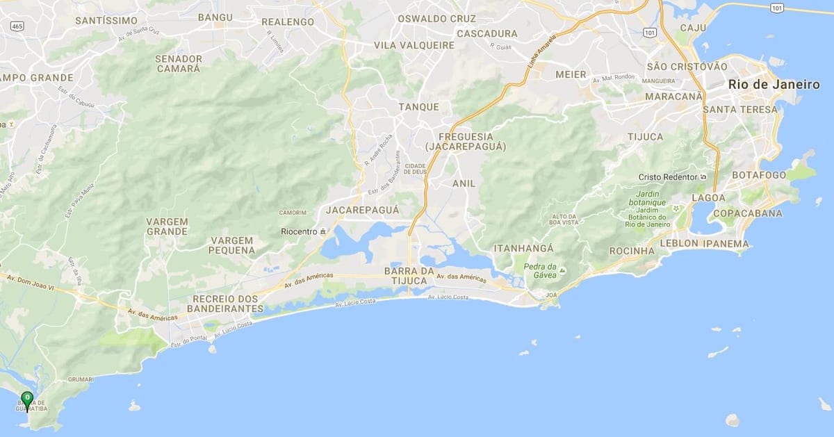 Mapa plaži Baru de Guaratiba
