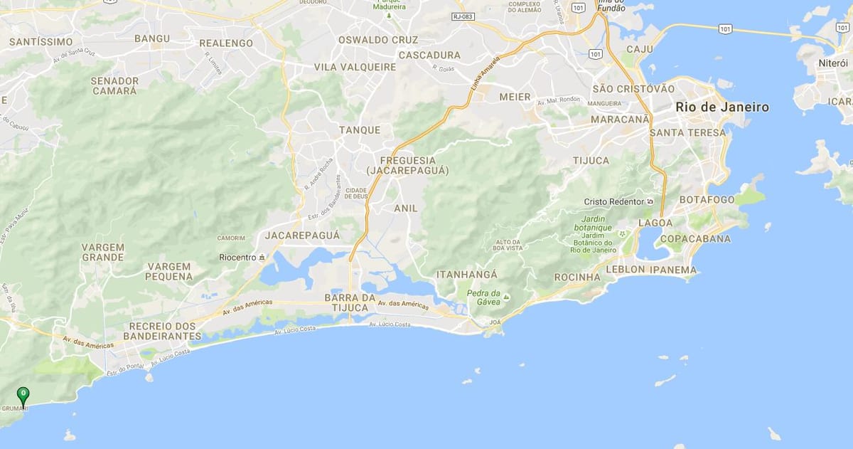 Mapa plaži Grumari