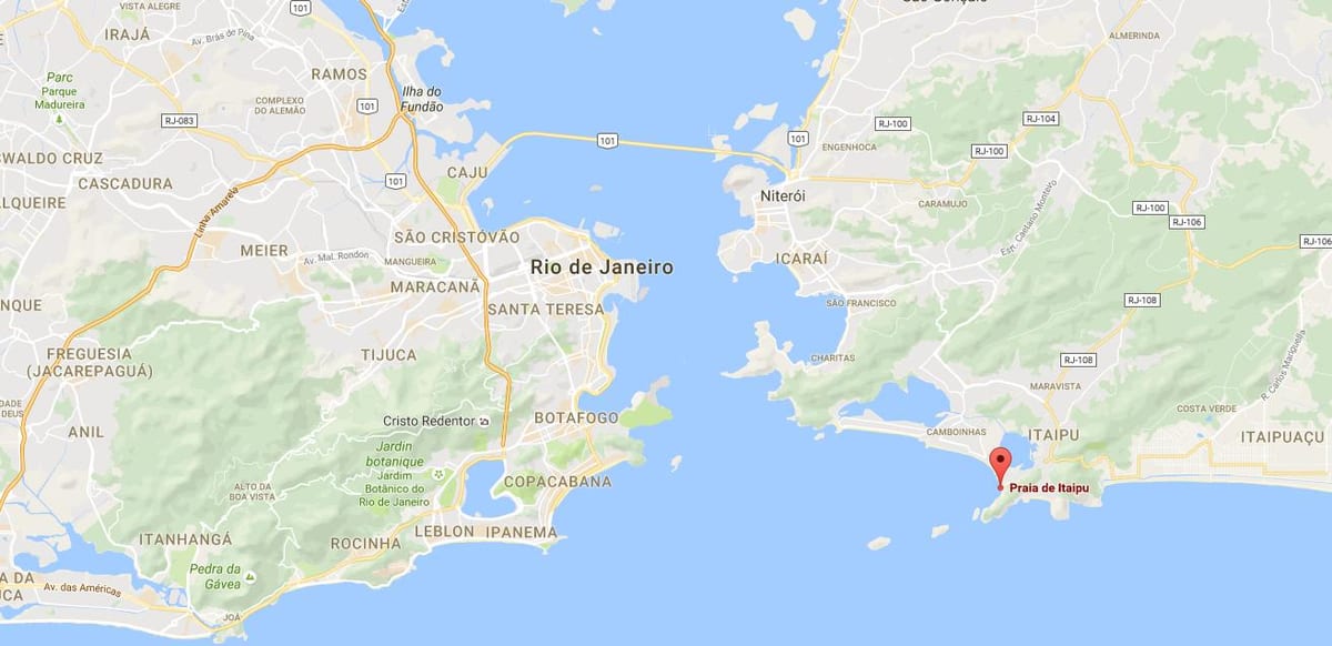 Mapa plaži Itaipú