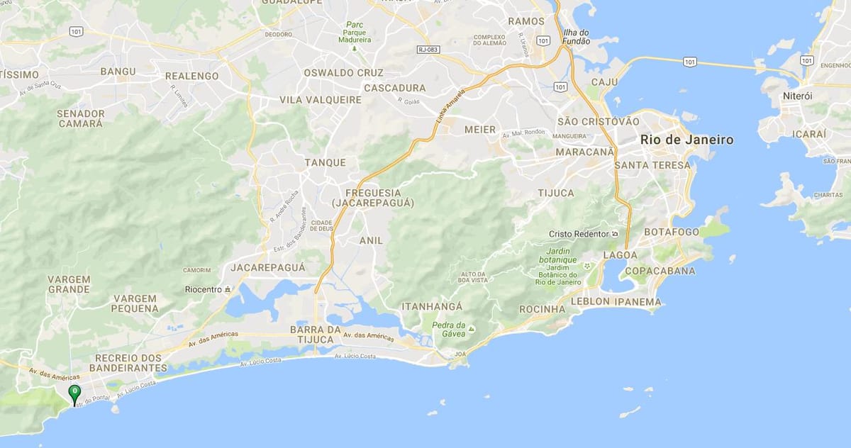 Mapa plaži Macumba