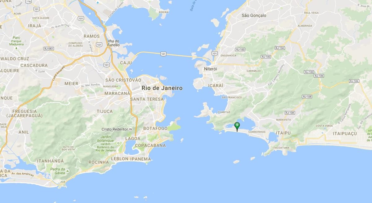 Mapa plaži Piratininga