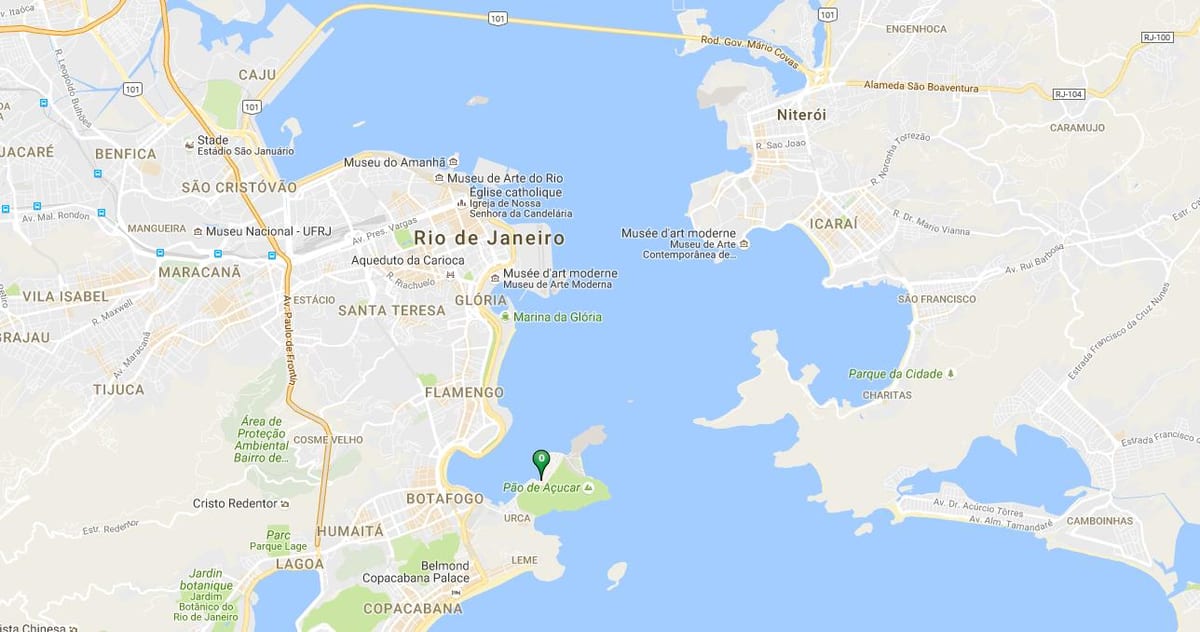 Mapa plaži Urca