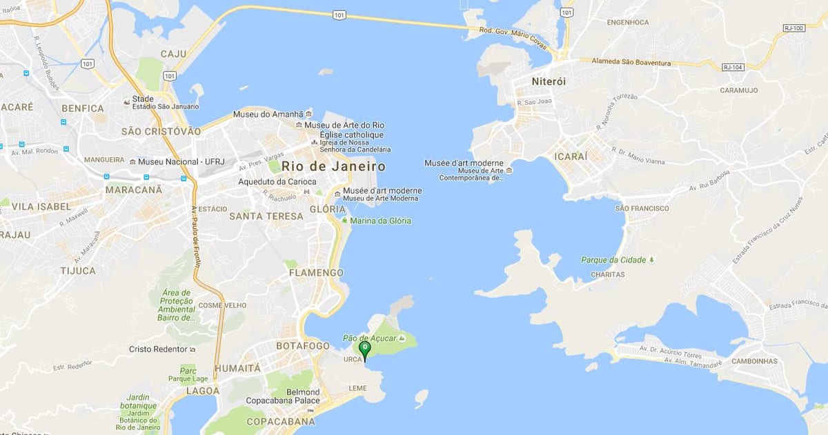 Mapa plaži Vermelha