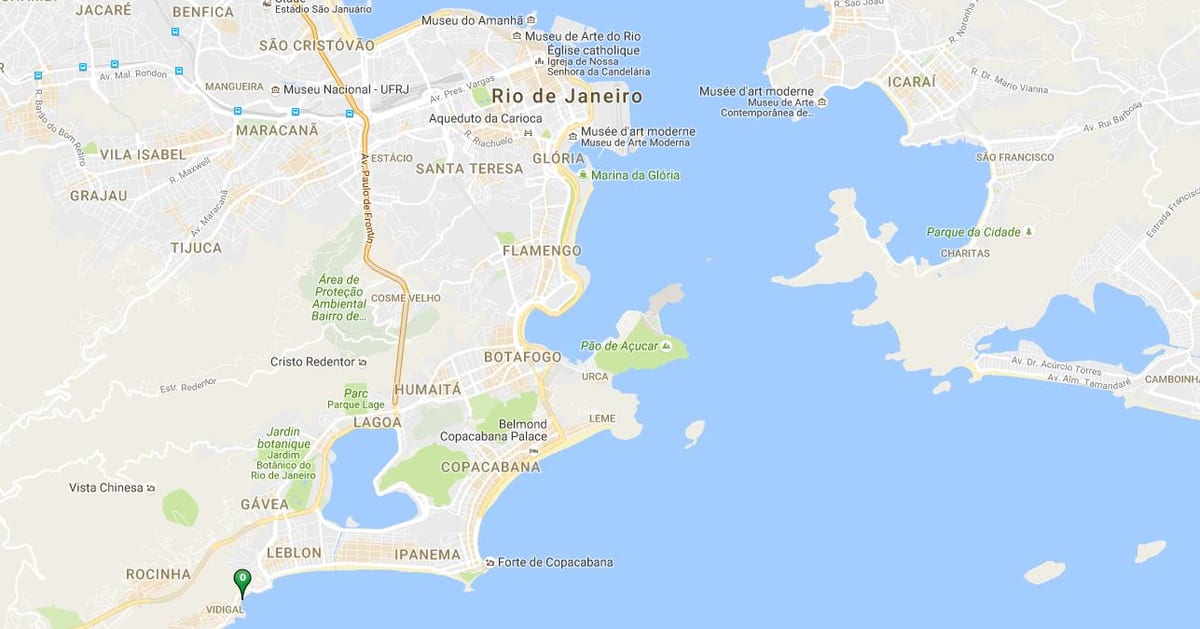 Mapa plaži Vidigal