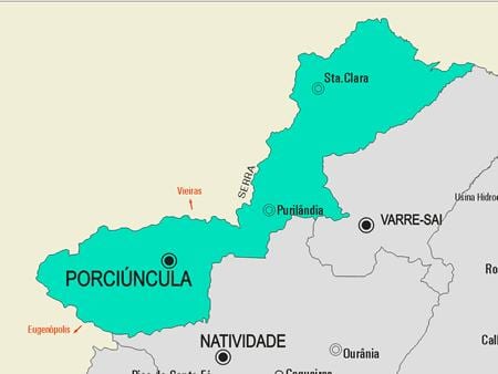 Mapa Porciúncula općini