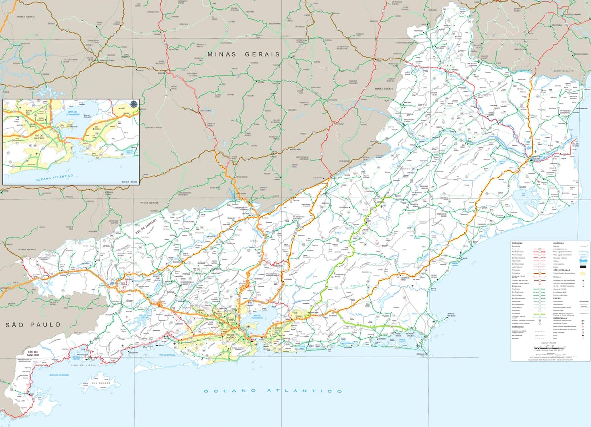Mapa puteva u državi Rio de Janeiro