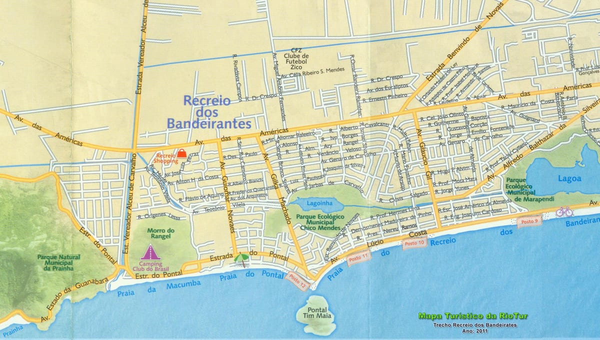 Mapa Recreio plažu