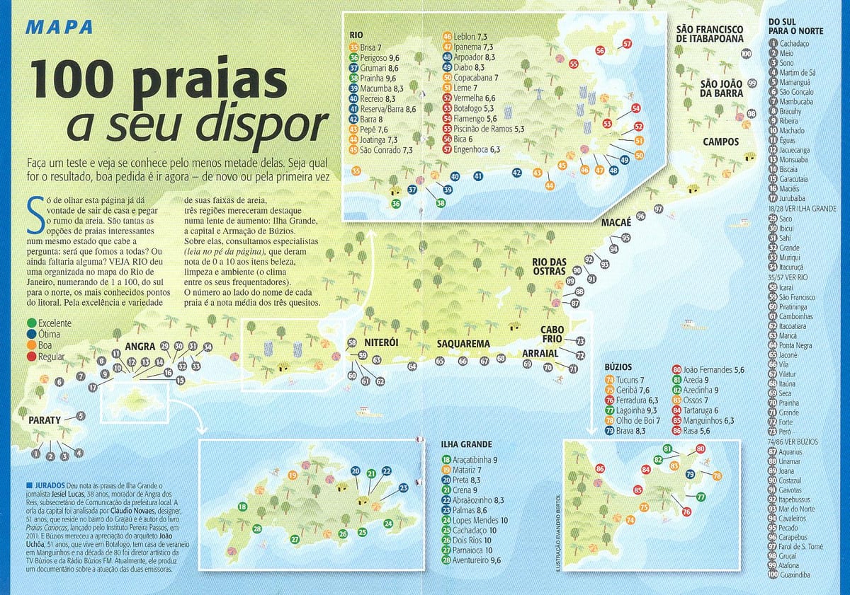 Mapa Rio de Janeiro plaže