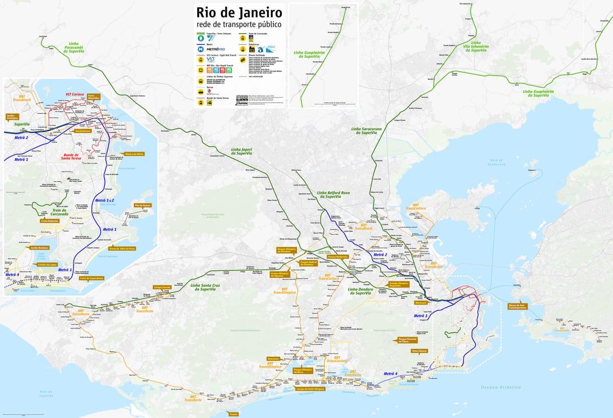 Mapa Rio de Janeiro transporta