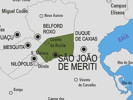 Mapa Sao Žoao de Meriti općini
