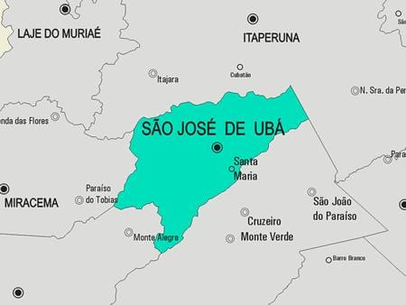 Mapa Sao José de Ubá općini
