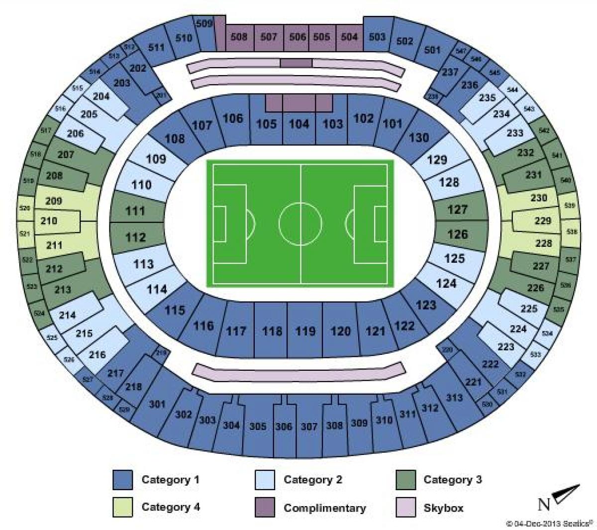 Mapa stadion Maracanã sièges