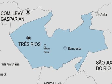 Mapa Três Rios općini