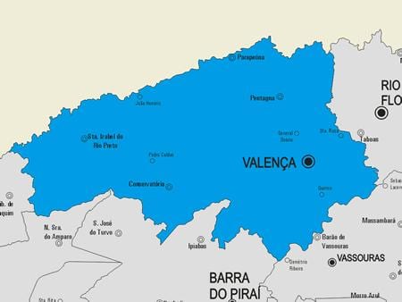 Mapa Valença općini