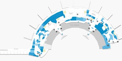 Mapa aerodrom Galeão Terminal 2 Nivo 1