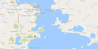 Mapa na Kopakabana plaži