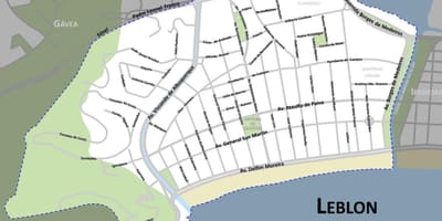 Mapa Leblon plažu