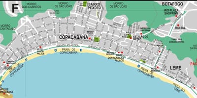 Mapa Leme plažu