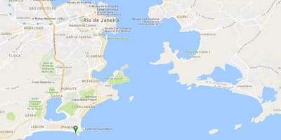 Mapa plaži Arpoador