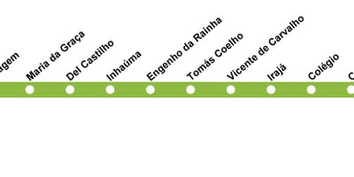 Mapa Rio de Janeiro metro Liniju 2 (zeleni)