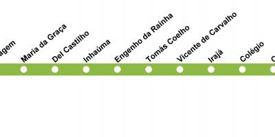 Mapa Rio de Janeiro metro Liniju 2 (zeleni)