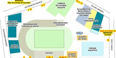 Mapa stadion Sao Januário