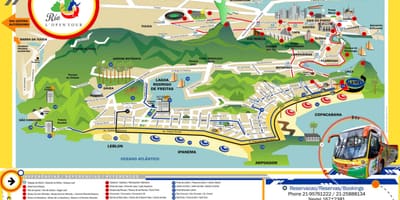 Mapa Turističke Autobus Rio de Janeiro